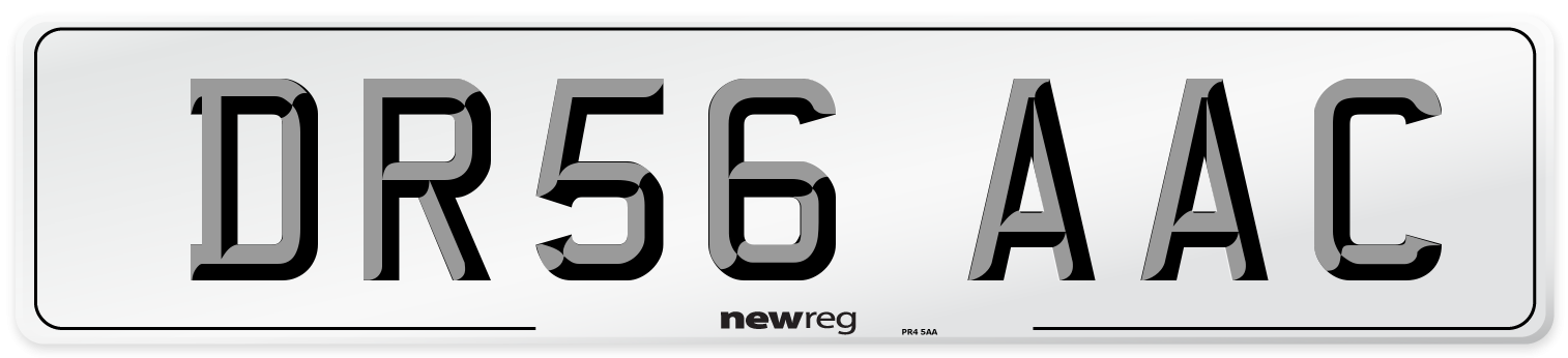 DR56 AAC Number Plate from New Reg
